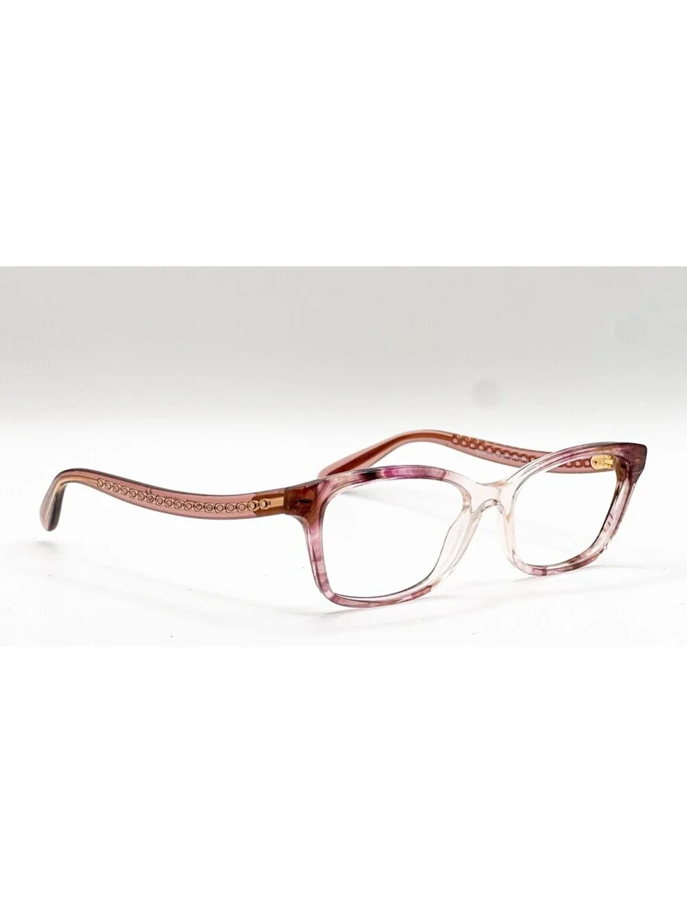 Coach HC 6181 5656 Transparent Pink Ombre Rectangle Eyeglass Frames 54-17-140